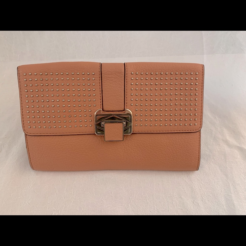 Rebecca Minkoff clutch with gold studs
